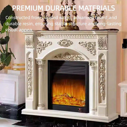 Aihm-Lon Exquisite Electric Fireplace with Simulated Flame & Smart Heating 47”