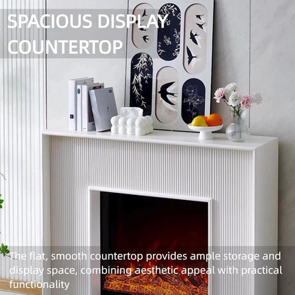 Aihm-Lon Striped Electric Fireplace with Real Flame Insert 47”-59”