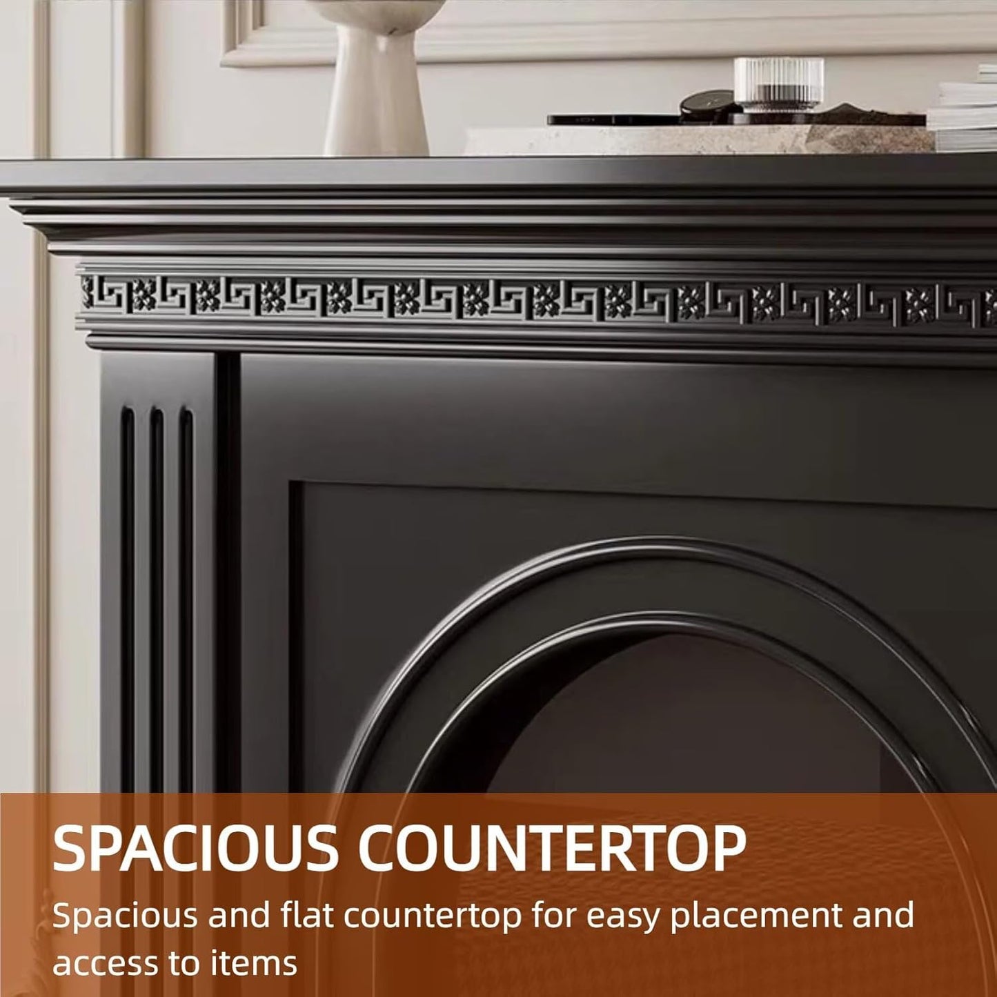 Aihm-Lon Freestanding Electric Fireplace Black Archway 47”-59”