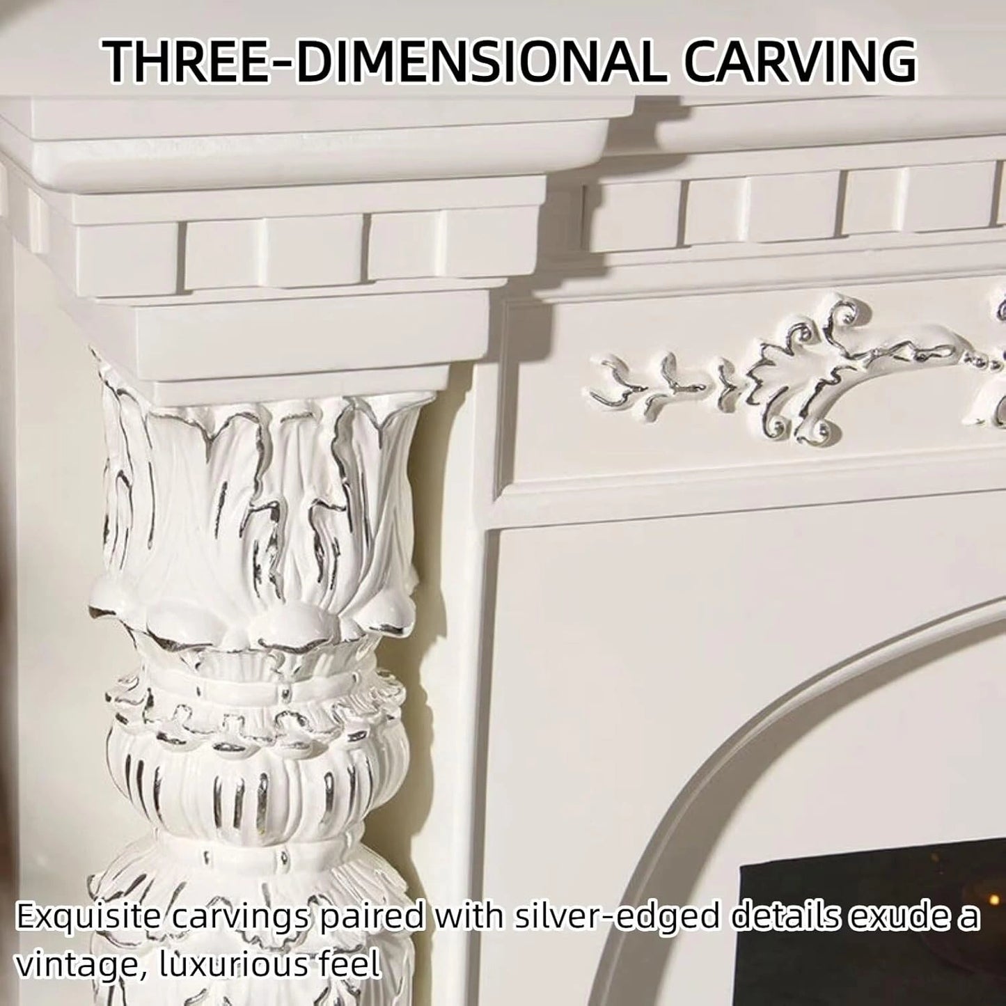 Aihm-Lon Luxury Electric Fireplace Includes Double-Column Design 59”