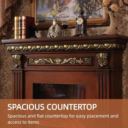 Aihm-Lon Indoor Electric Fireplace Includes Realistic Flame and 3D Carving 59”