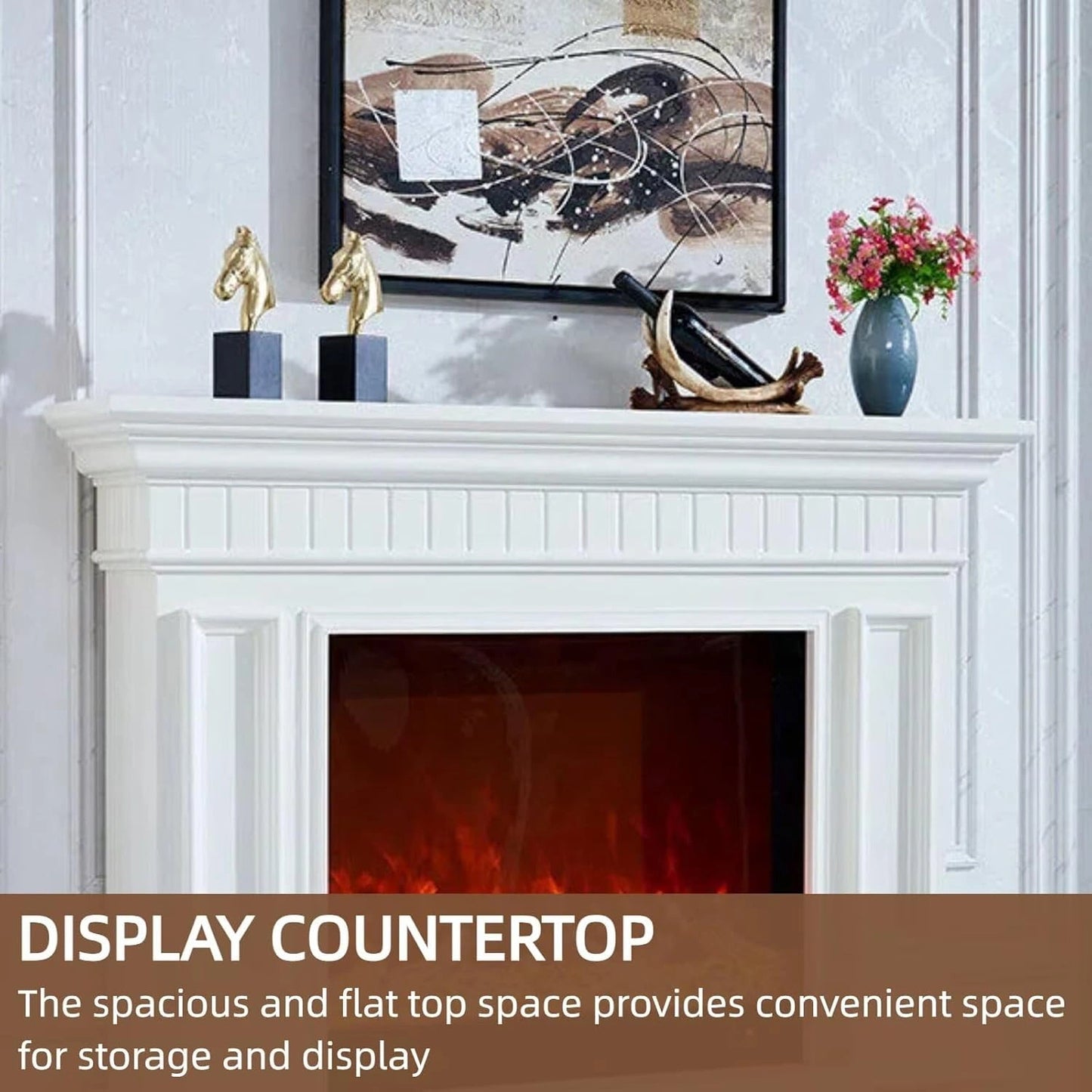 Aihm-Lon Indoor Electric Fireplace Includes Classic Line Design 47”-59”