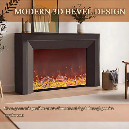 Aihm-Lon Black Electric Fireplace Includes 3D Real Flame Effect 47”-71”