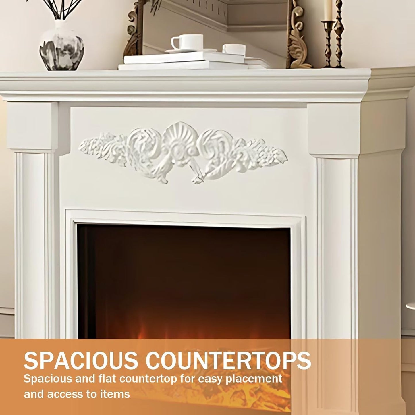 Aihm-Lon Modern Electric Fireplace with Realistic Flame Effects 47.24”