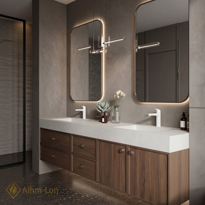 60''-96'' Double Bathroom Vanity with Sink Floating Modern Vanities Storage Drawers Warm