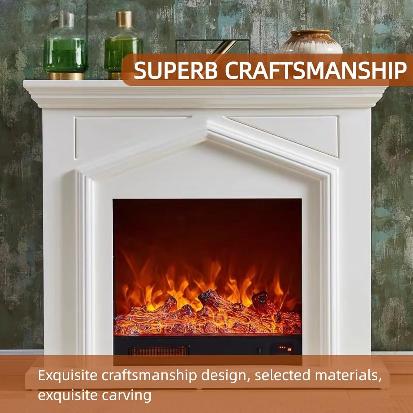 Aihm-Lon Modern Electric Fireplace Realistic Flame 47”-59”