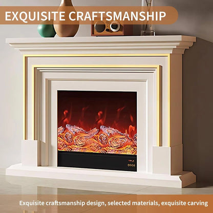Aihm-Lon Simple Electric Fireplace with Golden line decoration 59”-95”