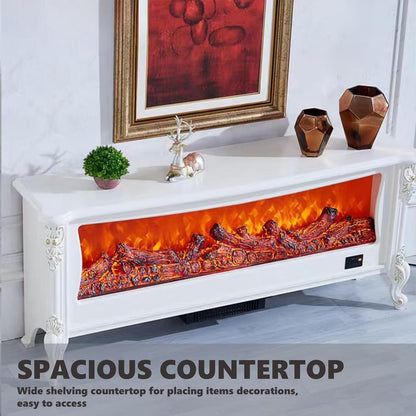 Aihm-Lon White Electric Fireplace with Exquisite Patterns 30”-54”