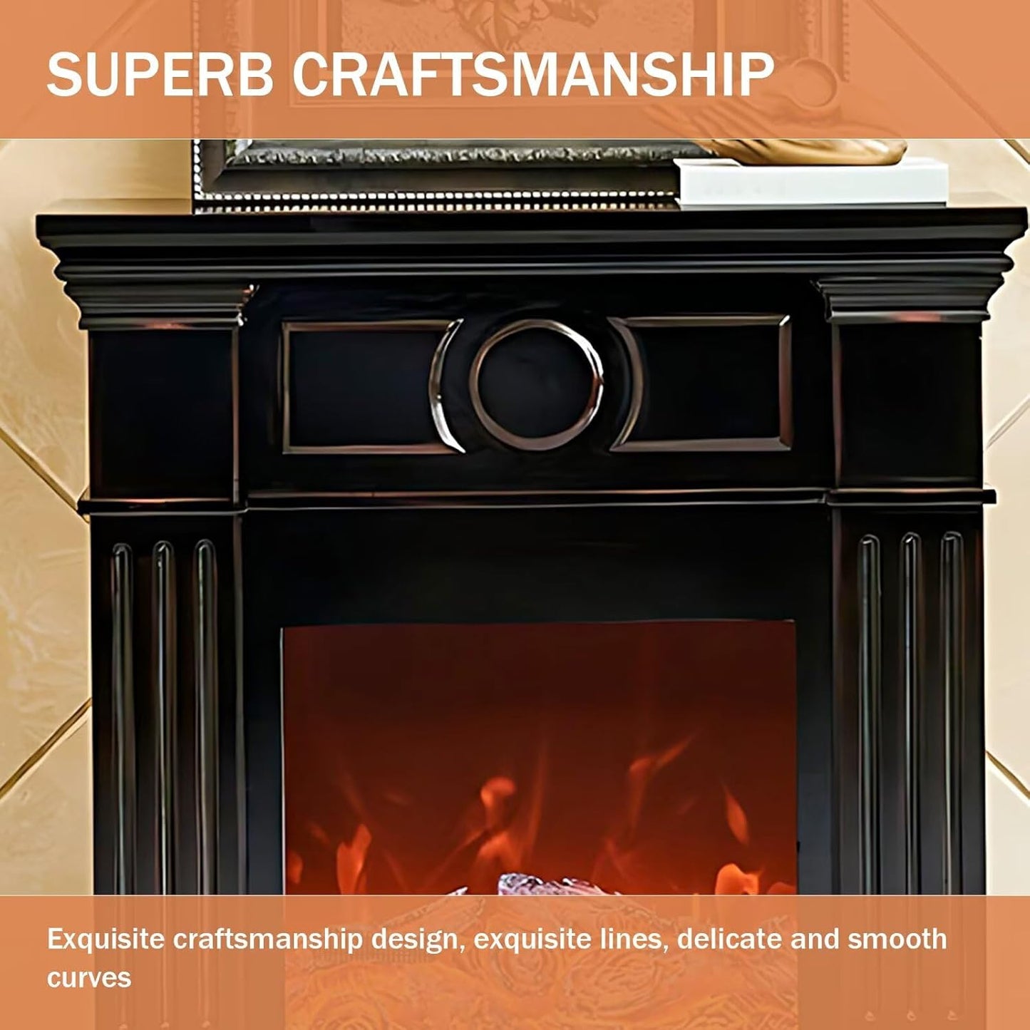 Aihm-Lon Luxurious Electric Fireplace Simple French Design 31.49”