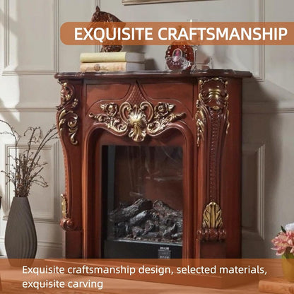 Aihm-Lon Electric Fireplace with Gold Outline Carving 39”