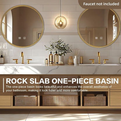 88"Floating Bathroom Vanity with Double Sinks Includes American Country Style