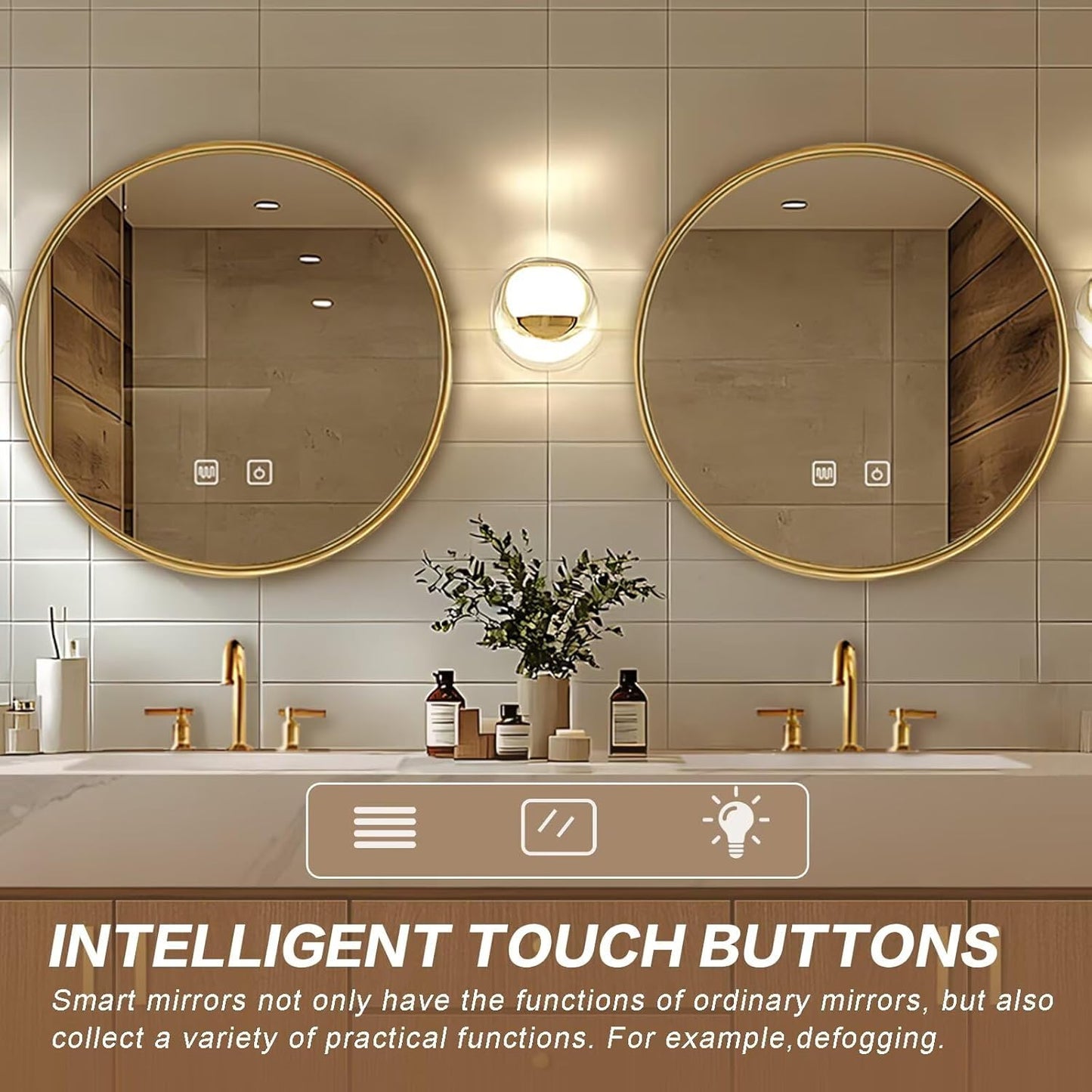 72"Floating Bathroom Vanity with Double Sinks Includes Natural Wood Texture Cabinets