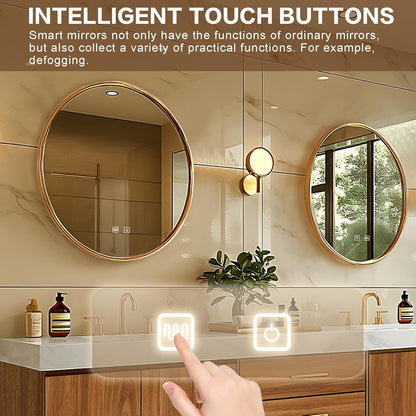 88"Retro Bathroom Vanity with Double Sinks Includes Symmetrical Cabinet & Round Mirror