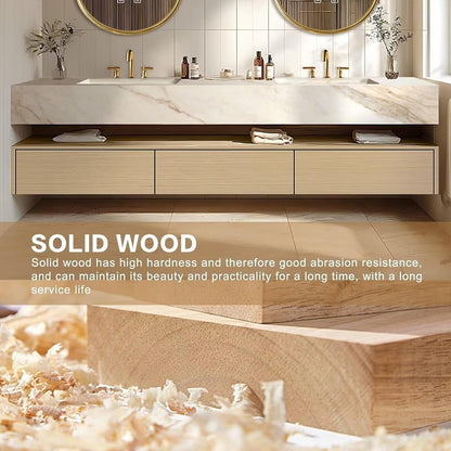 92"Floating Bathroom Vanity with Double Sinks Includes Log Style Cabinet