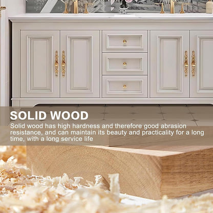 60"-96"Retro Bathroom Vanity with Double Sinks Include American Country Style & Mirror