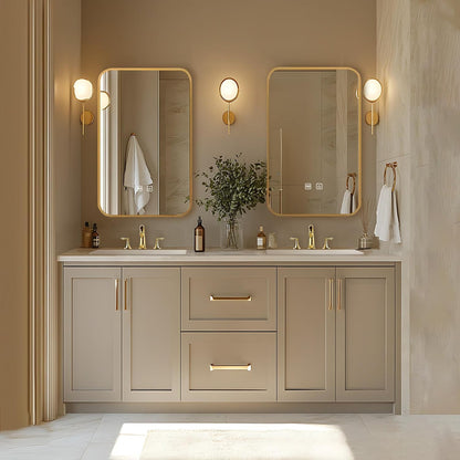 72"Modern Bathroom Vanity with Double Sinks Includes Rectangle Mirrors
