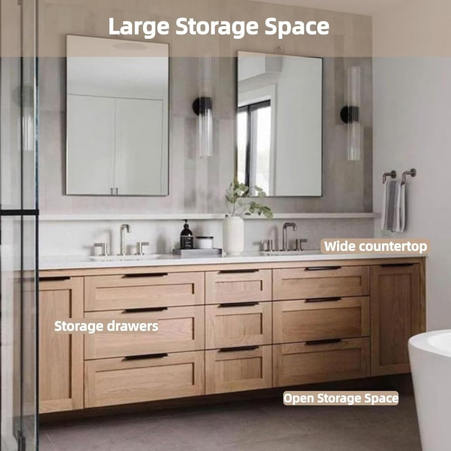 72"-96"Floating Bathroom Vanity with Double Sinks