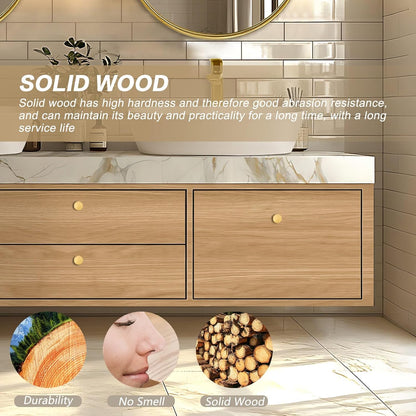 84"Floating Bathroom Vanity with Above Counter Double Sinks