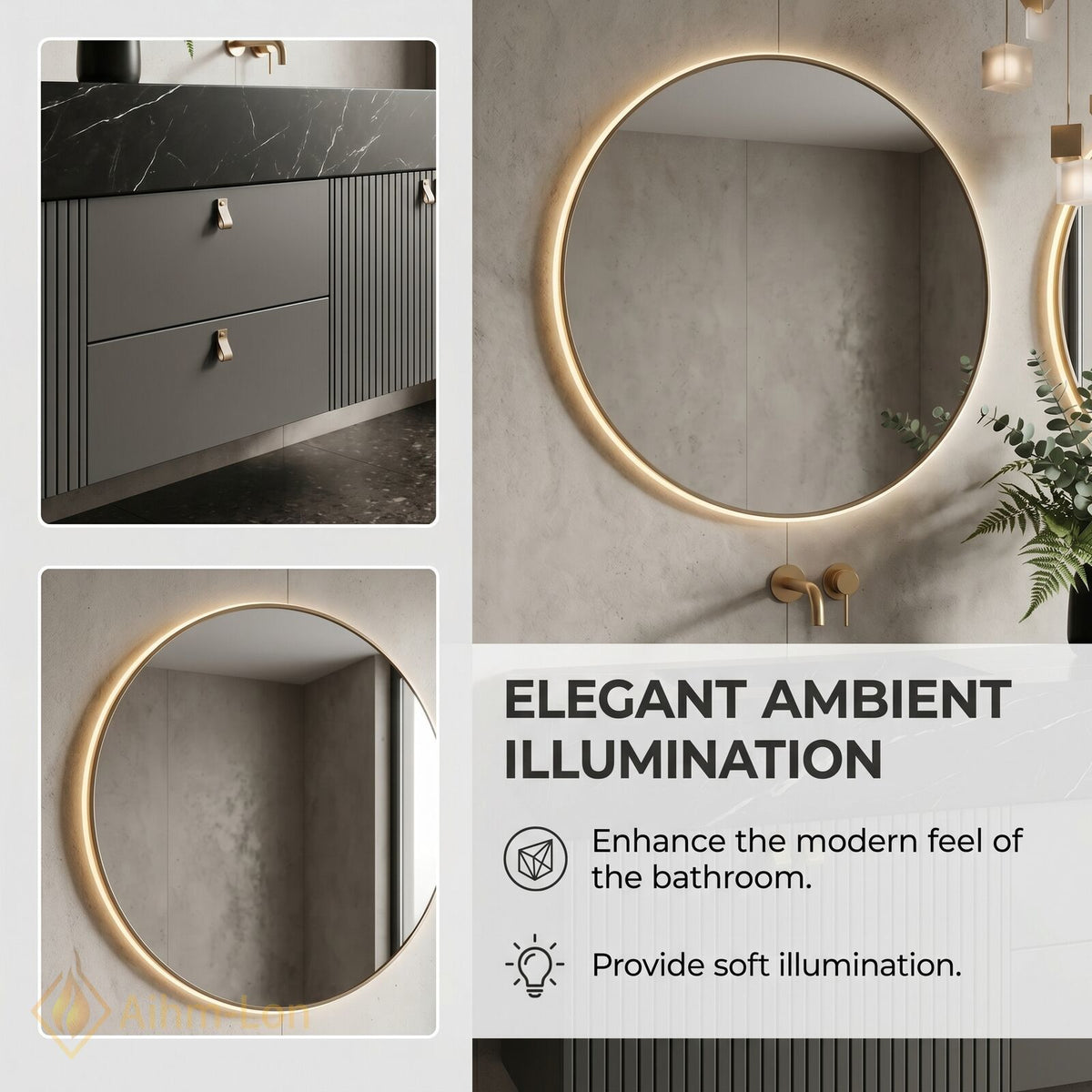 60''-96'' Bathroom Vanity with Sink Vertical Ribbed Doors Dark Marble Top Floating