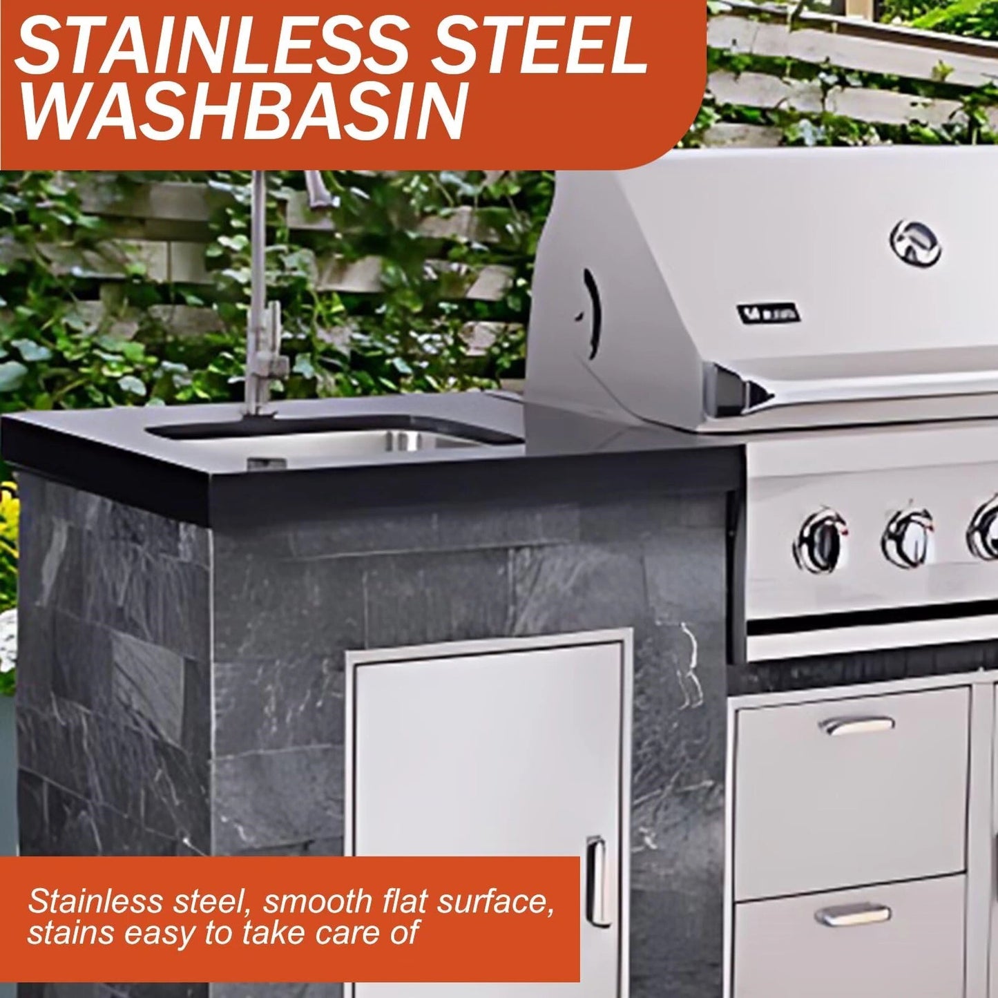 Aihm-Lon Outdoor Storage Cabinet with Barbecue Grill 76.37"