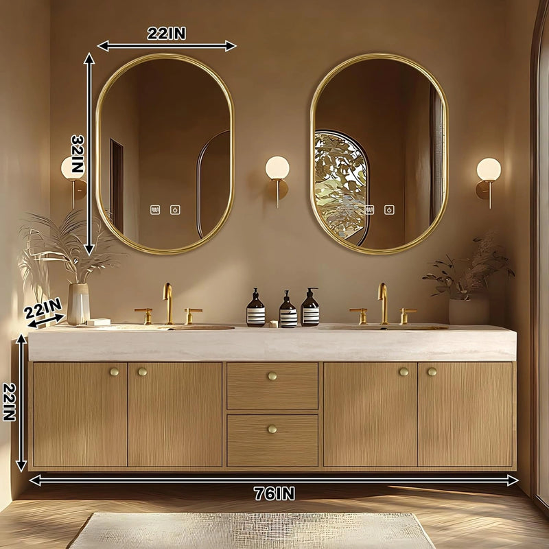 64"-96"Floating Bathroom Vanity with Double Sinks Includes Seamless Ceramic Sink