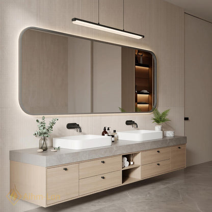 70''-96'' Double Bathroom Vanity with Sink Modern Stone-Effect Top Open Storage