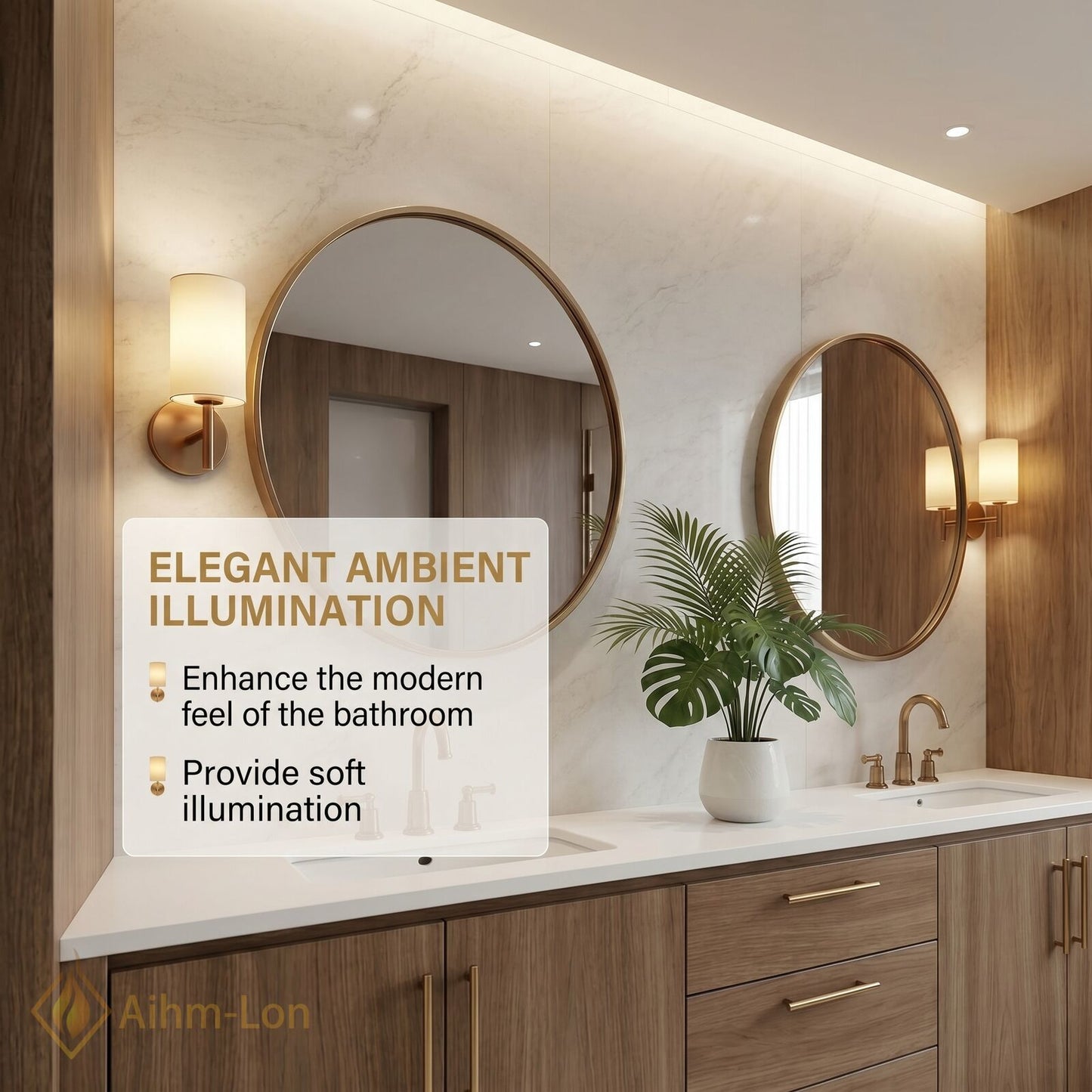 60''-96'' Double Bathroom Vanity with Sink Wide Countertop Wood Grained Finish Drawer