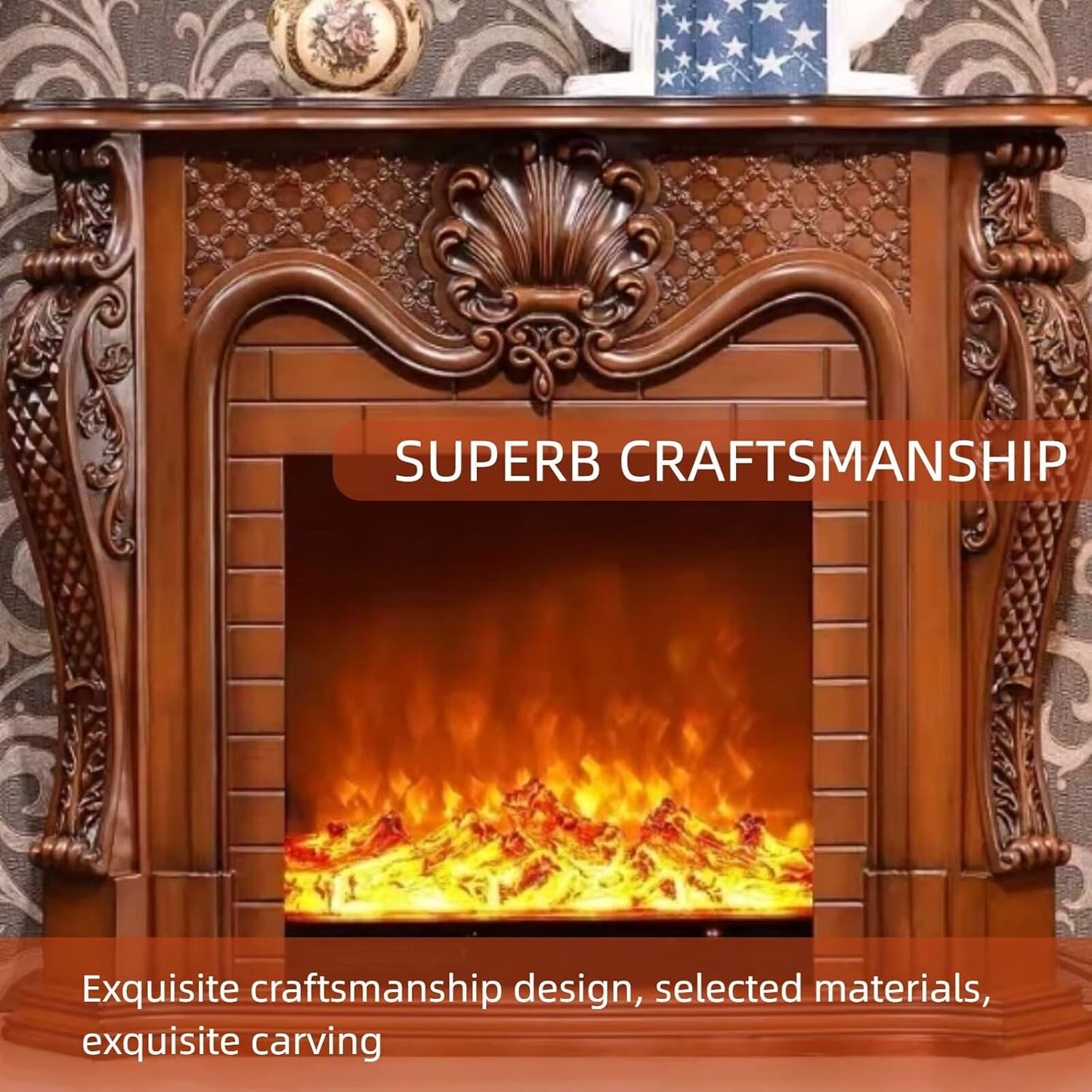 Aihm-Lon Classic Electric Fireplace Retro Style 47”