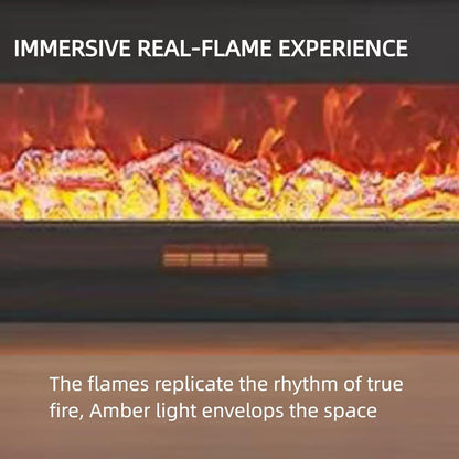 Aihm-Lon Simple Electric Fireplace Solid Wood Frame 47”-86“