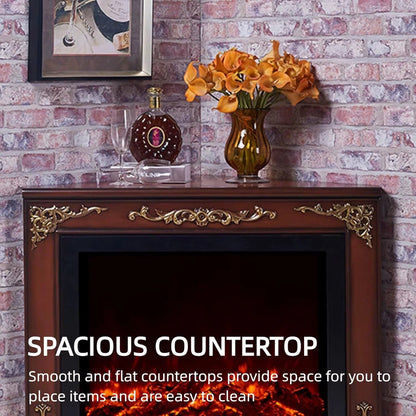 Aihm-Lon Corner Electric Fireplace Includes White Triangular Design 39”