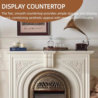 Aihm-Lon Vintage Electric Fireplace Includes Real Flame Insert and Heating Function 51”