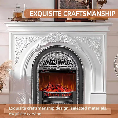 Aihm-Lon Freestanding Electric Fireplace Vintage Tall Chimenea TV Stand 51”