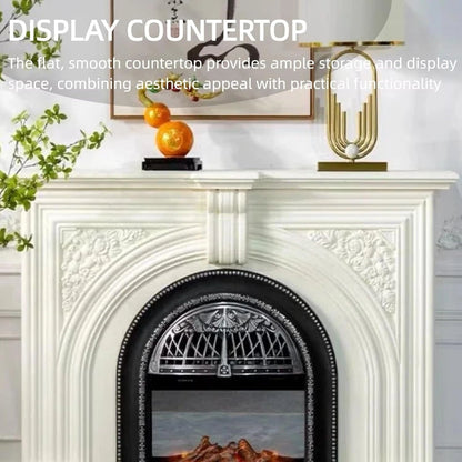 Aihm-Lon Vintage Electric Fireplace Includes Real Flame Insert and Heating Function 51”