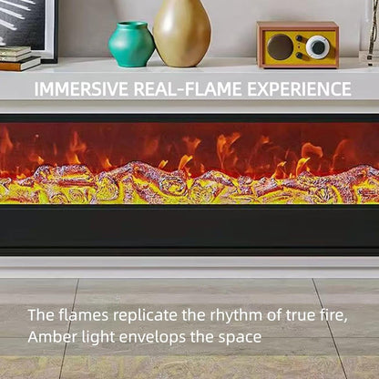 Aihm-Lon Modern Electric Fireplace with Spacious Top Shelf 59”-95”