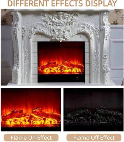 Aihm-Lon Retro Electric Fireplace Includes White European Faux Bricks 59”