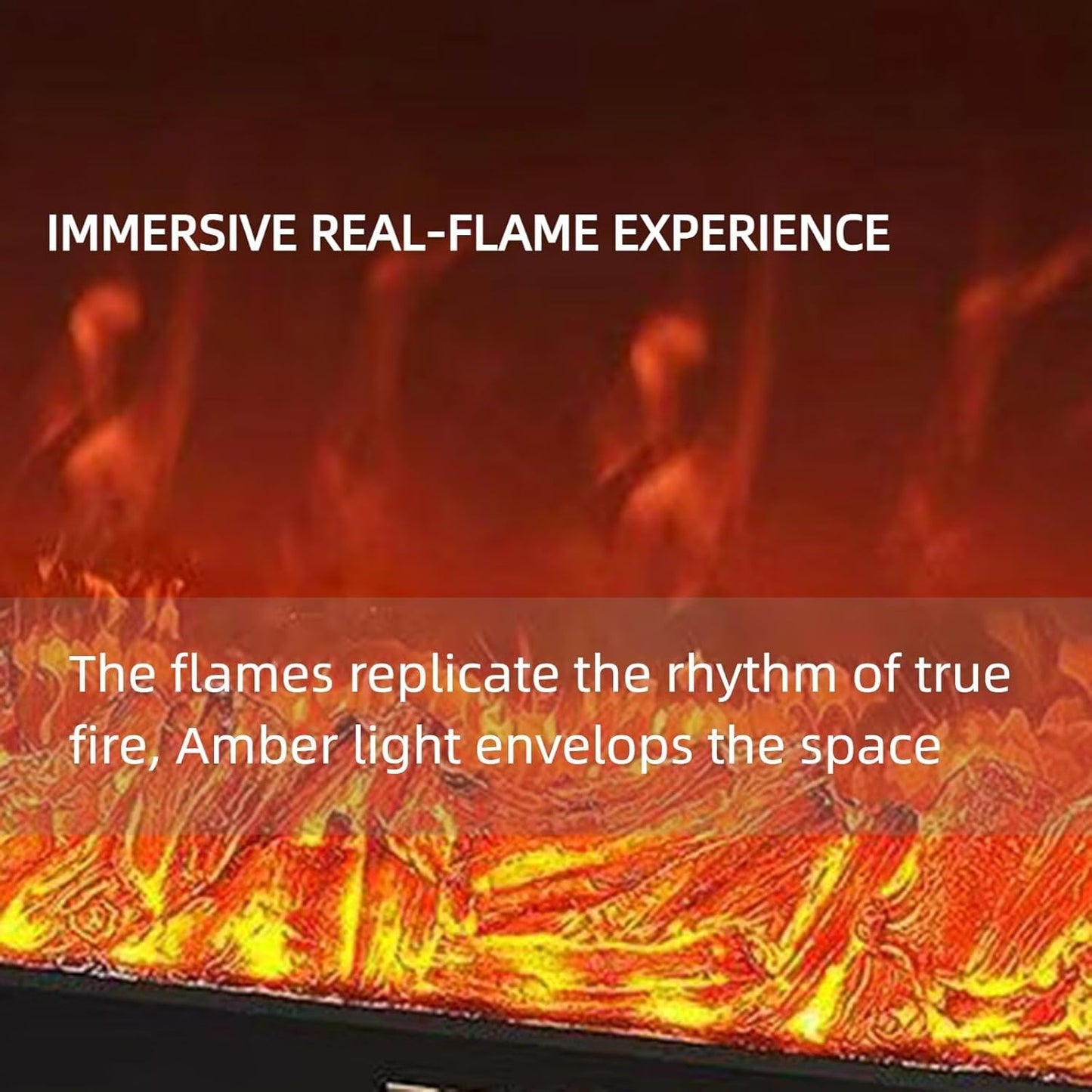 Aihm-Lon Simple Electric Fireplace Solid Wood Frame 47”-86“