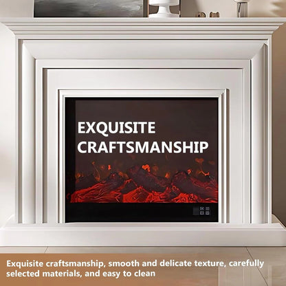 Aihm-Lon Electric Fireplace with Layered Lines White TV Stand 47”