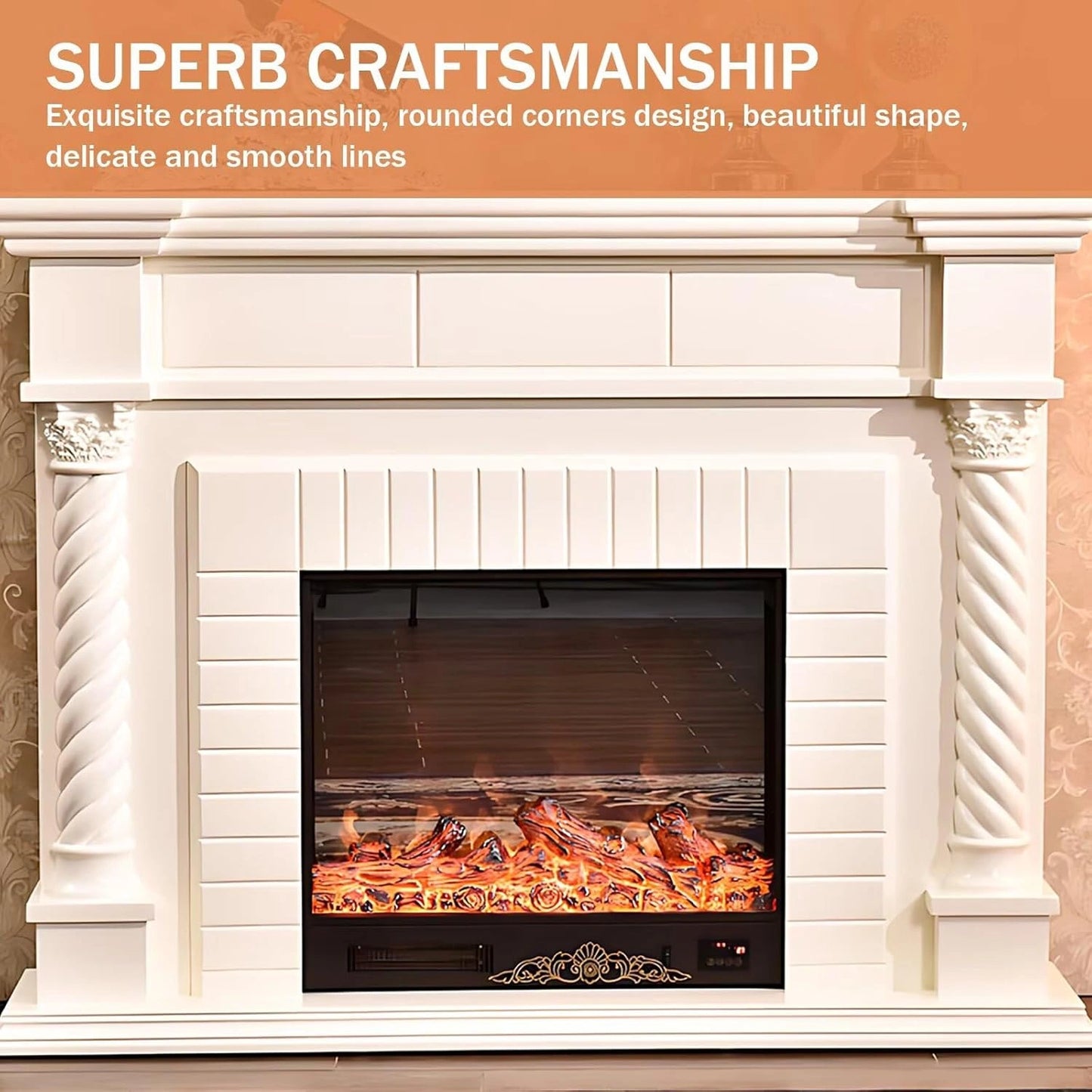 Aihm-Lon Luxurious Electric Fireplace Includes Rotary Thread Design 59”