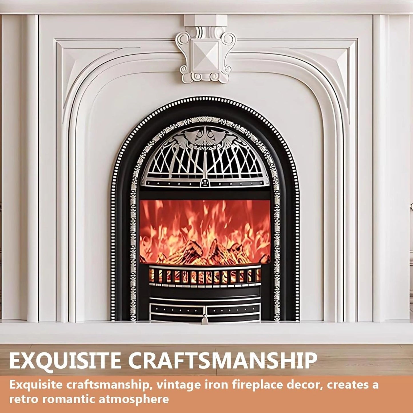 Aihm-Lon Elegant Electric Fireplace with Vintage Birdcage and Faux Flames 39”-59”