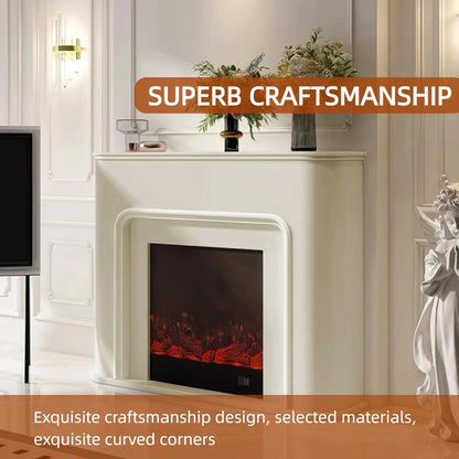 Aihm-Lon Modern Electric Fireplace Curved Corner and Simple Countertop 47”-79”