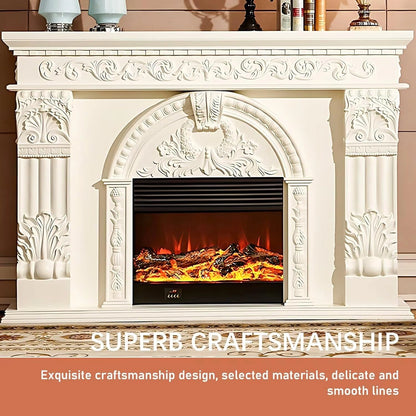 Aihm-Lon Electric Fireplace Includes Exquisite 3D Embossed Flower Design 71”