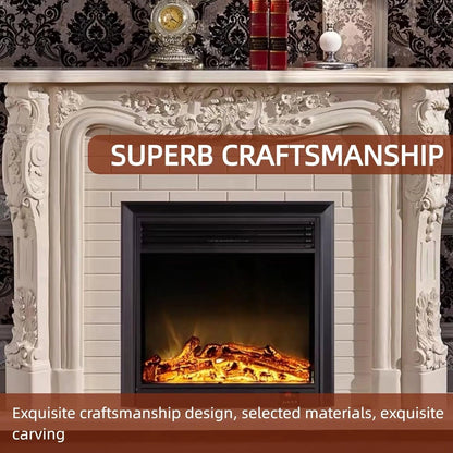 Aihm-Lon Brown Electric Fireplace with LED Simulated Flame 59”