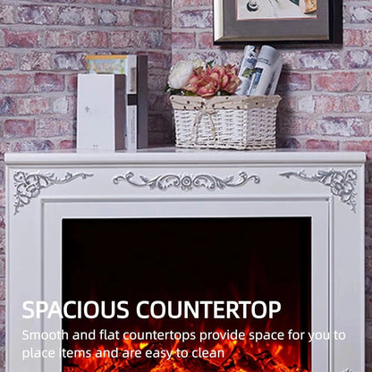 Aihm-Lon Corner Electric Fireplace Includes White Triangular Design 39”