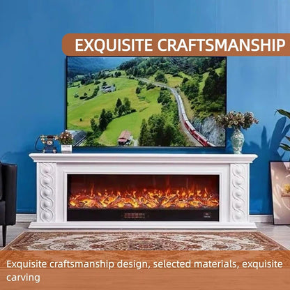 Aihm-Lon Luxury Electric Fireplace Includes Circular Carving with Decorative Flame 79”