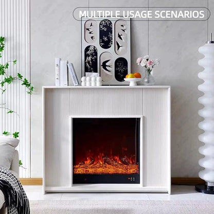 Aihm-Lon Electric Fireplace Includes White Stripes with Real Flame Insert 47”-59”