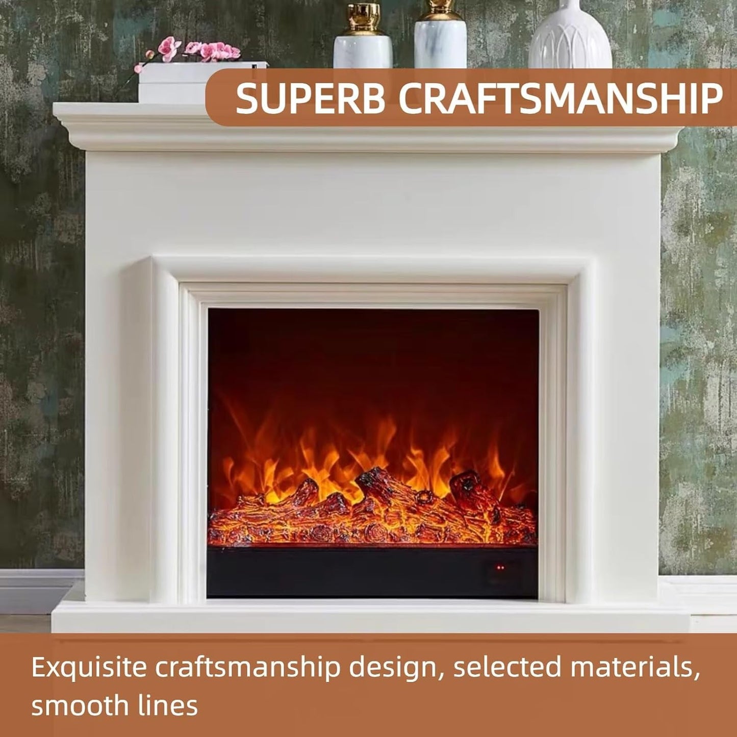 Aihm-Lon Freestanding Electric Fireplace with Faux Flame 47”-69”