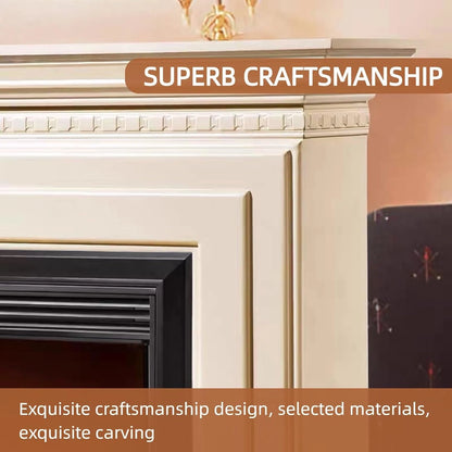 Aihm-Lon Indoor Electric Fireplace White Faux Chimenea TV Stand 73”