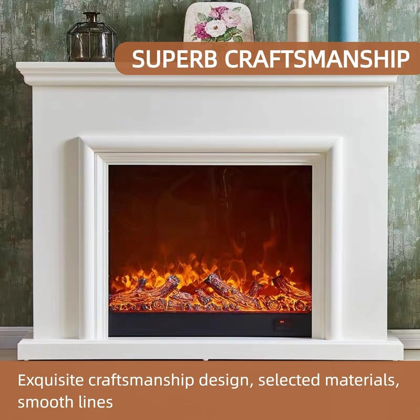 Aihm-Lon Freestanding Electric Fireplace with Faux Flame 47”-69”