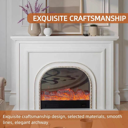 Aihm-Lon Indoor Electric Fireplace with Mantel Includes Realistic Flame 59”