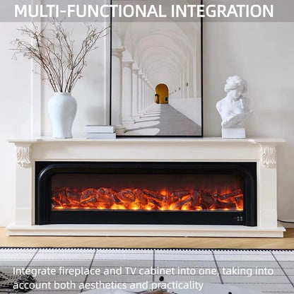Aihm-Lon French Electric Fireplace with Mantel Includes Arched Frames 79”